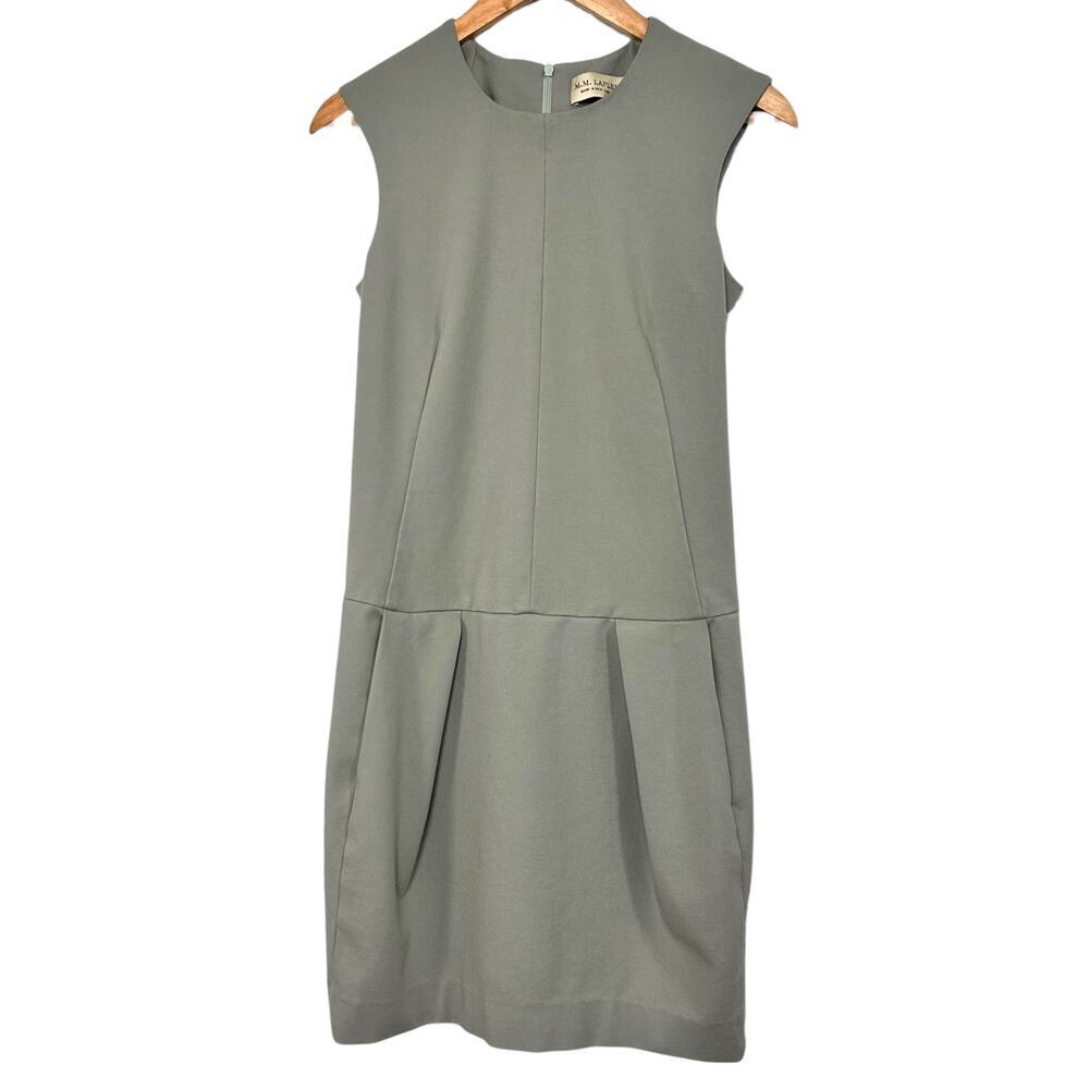 MM Lafleur Jina Dress Taupe Stone Gray Sleeveless Drop Waist size 8 Medium Work